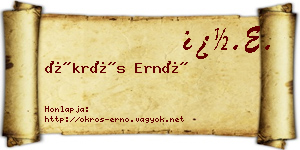 Ökrös Ernő névjegykártya